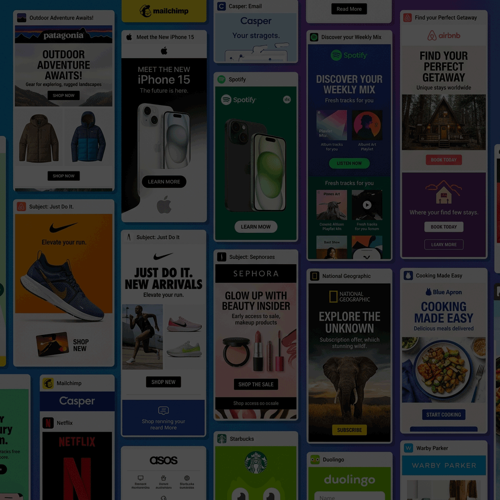 Email collection signup form interface with input field and subscribe button for newsletter marketing